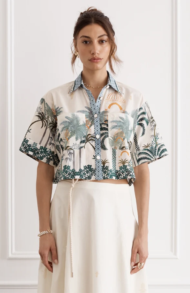 Oasis Remi Cropped Shirt - Multi