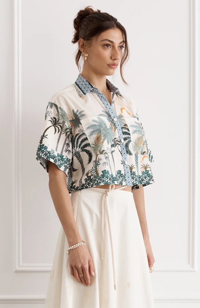 Oasis Remi Cropped Shirt - Multi