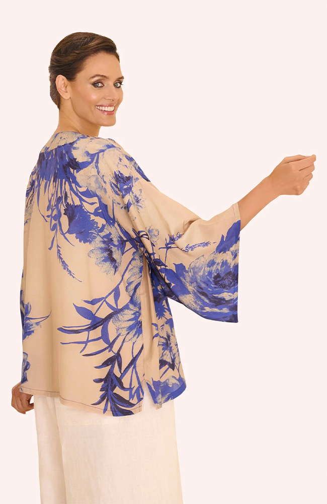 Kimono Jacket - China Blue Blooms