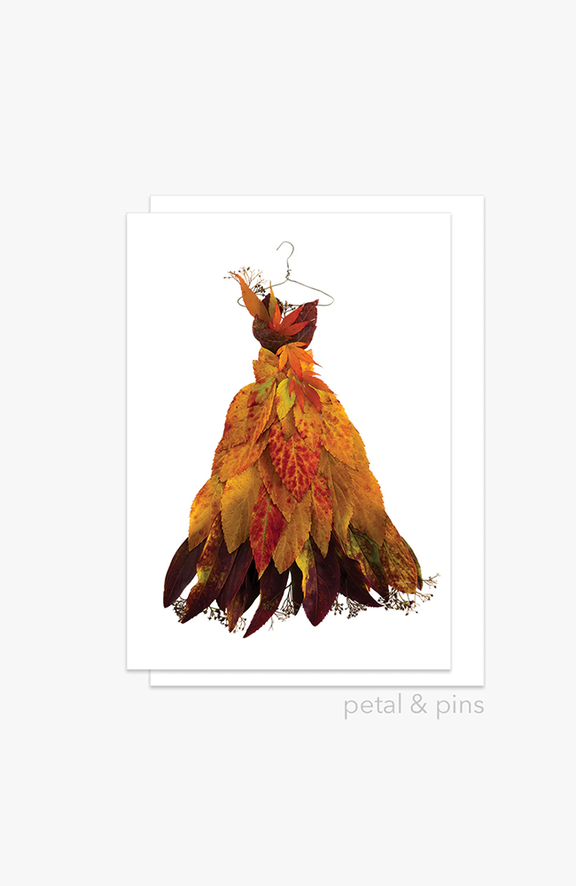 Autumn Leaf Dress Greeting Card