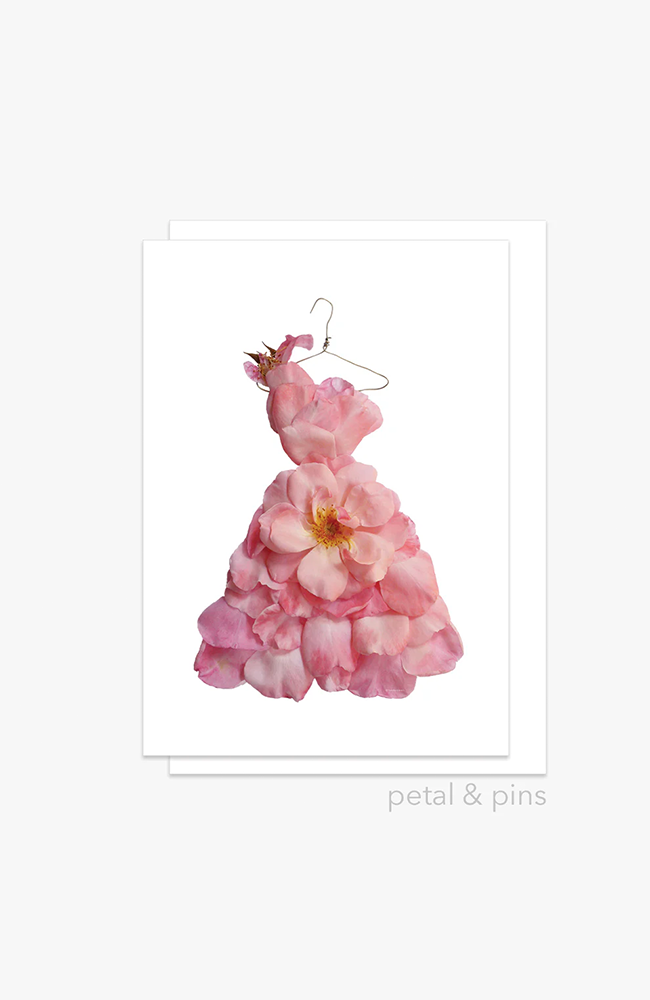 Blush Pink Rose Dress Greeting Card