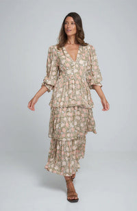 Regina Dress - Rajasthan Peach/Khaki