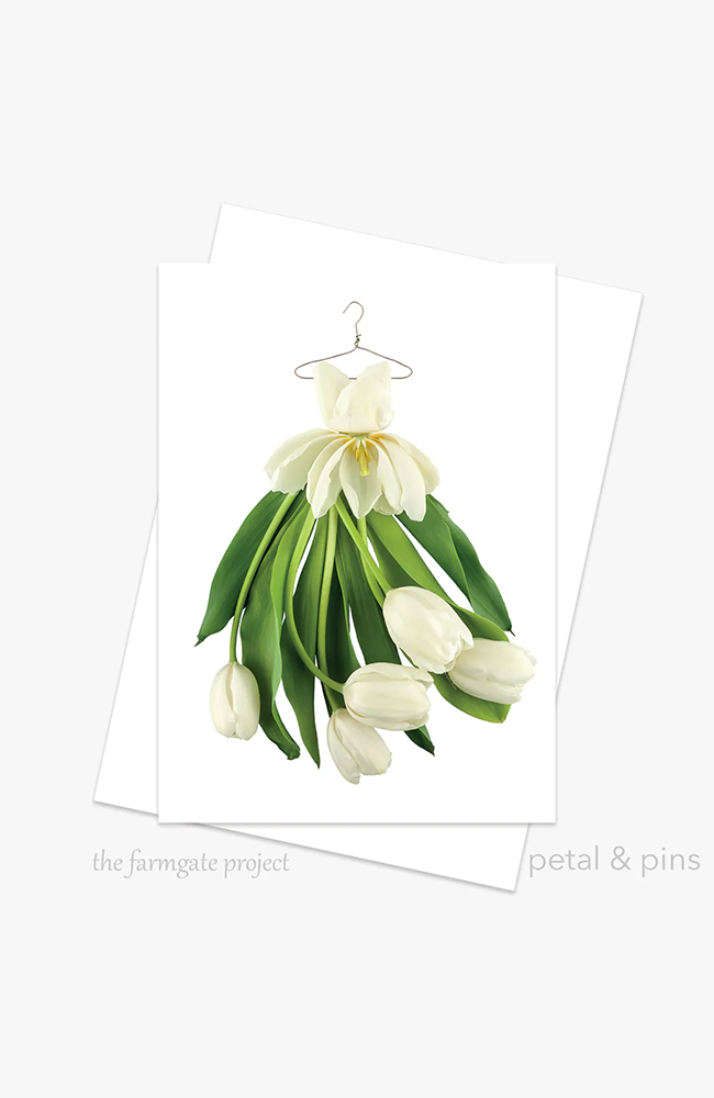 White Tulip Dress Greeting Card