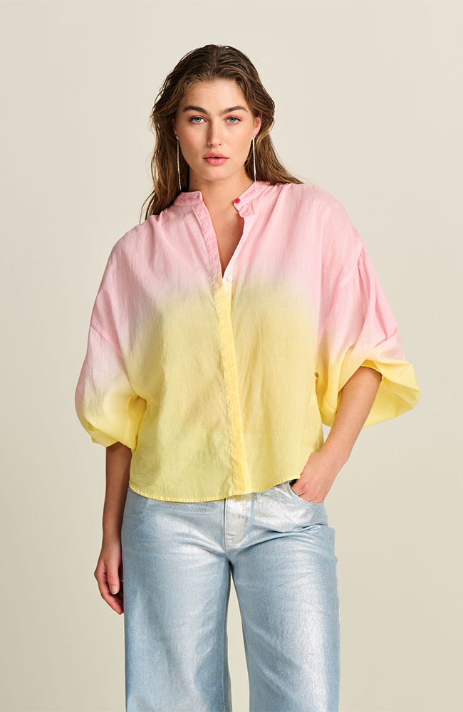 Blooming Faded Blouse - Pink Yellow