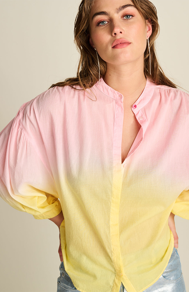 Blooming Faded Blouse - Pink Yellow