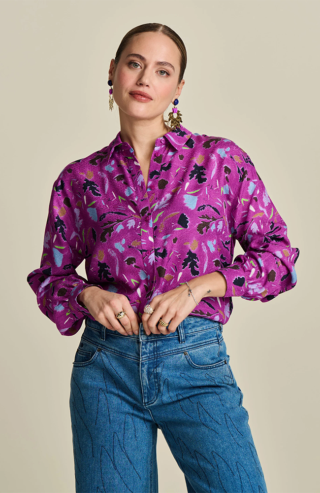 Milly Featherfest Cactus Blouse - Pink