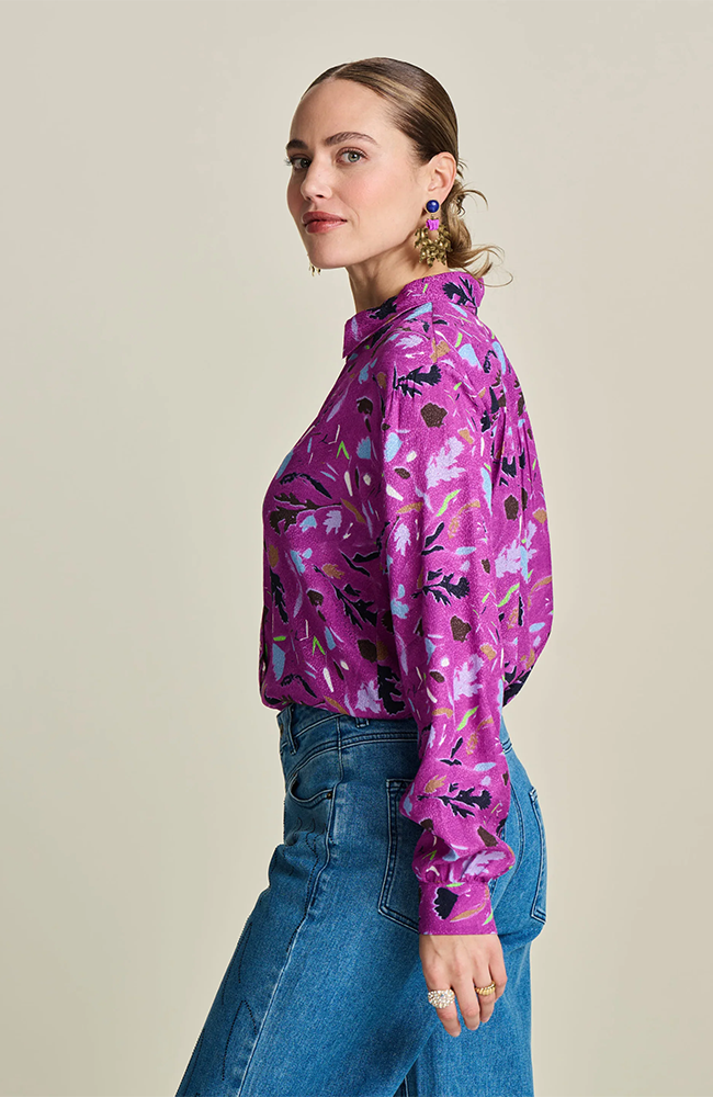 Milly Featherfest Cactus Blouse - Pink
