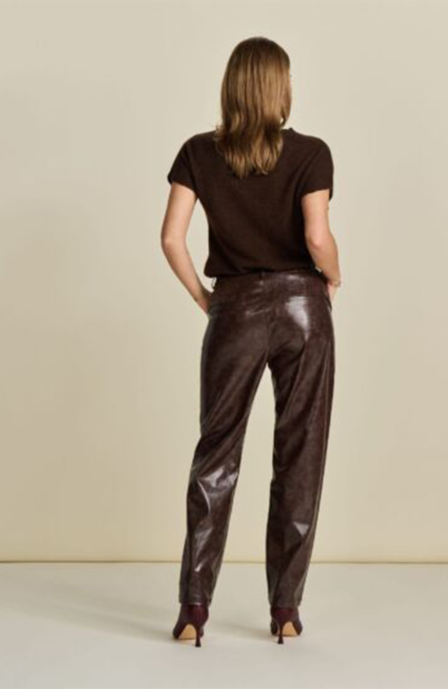 Faux Leather Pants - Brown