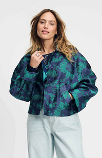 Jacket Floral Jacquard - Fresh Blue