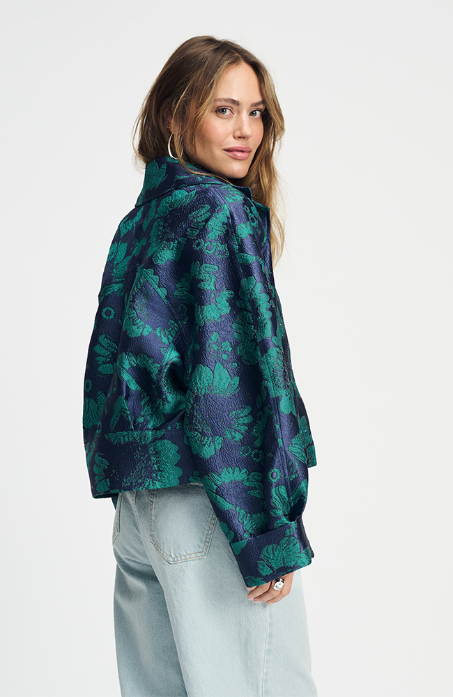 Jacket Floral Jacquard - Fresh Blue