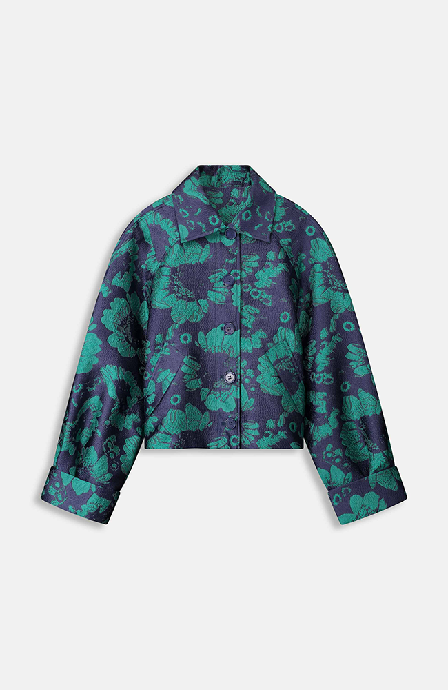 Jacket Floral Jacquard - Fresh Blue