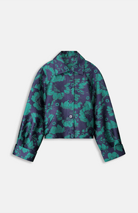 Jacket Floral Jacquard - Fresh Blue