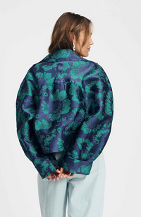 Jacket Floral Jacquard - Fresh Blue
