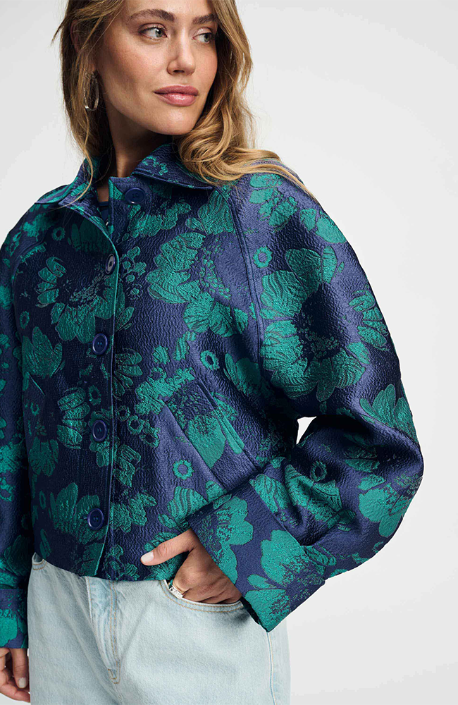 Jacket Floral Jacquard - Fresh Blue