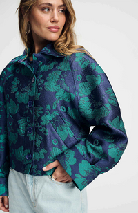 Jacket Floral Jacquard - Fresh Blue