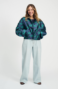 Jacket Floral Jacquard - Fresh Blue