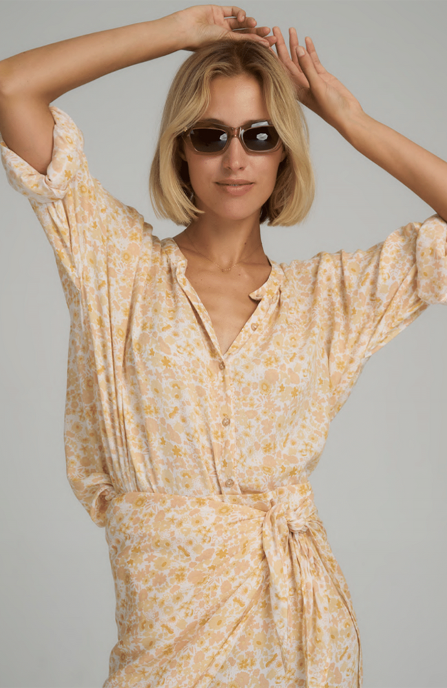 Ginger Shirt - Delphinium Lemon Blush