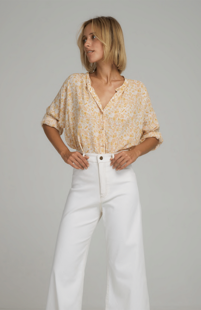 Ginger Shirt - Delphinium Lemon Blush