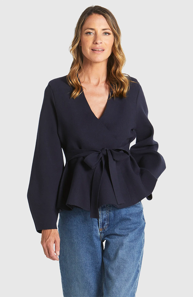 Tiny Dancer Wrap Cardi - Navy