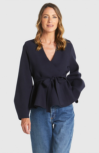 Tiny Dancer Wrap Cardi - Navy