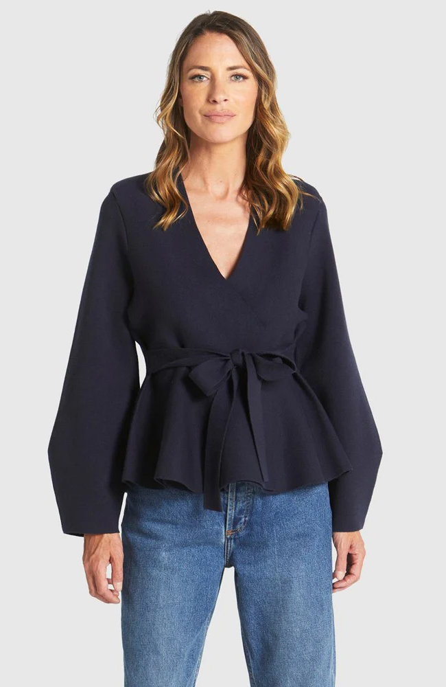 Tiny Dancer Wrap Cardi - Navy