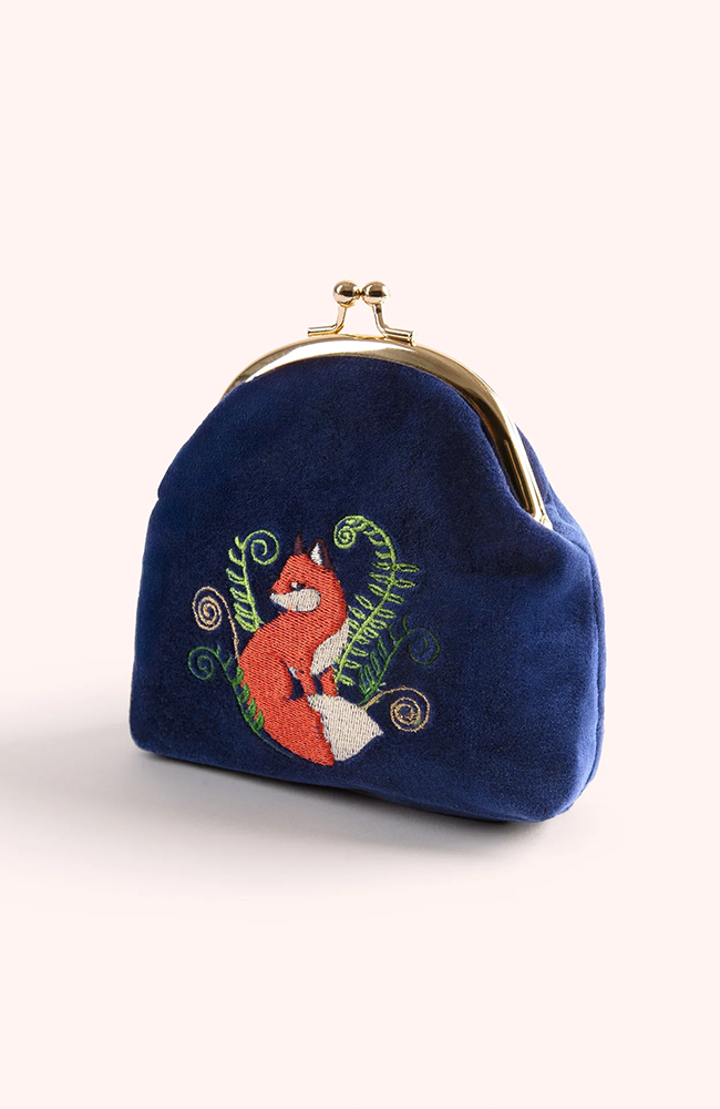 Velvet Coin Purse - Elegant Fox