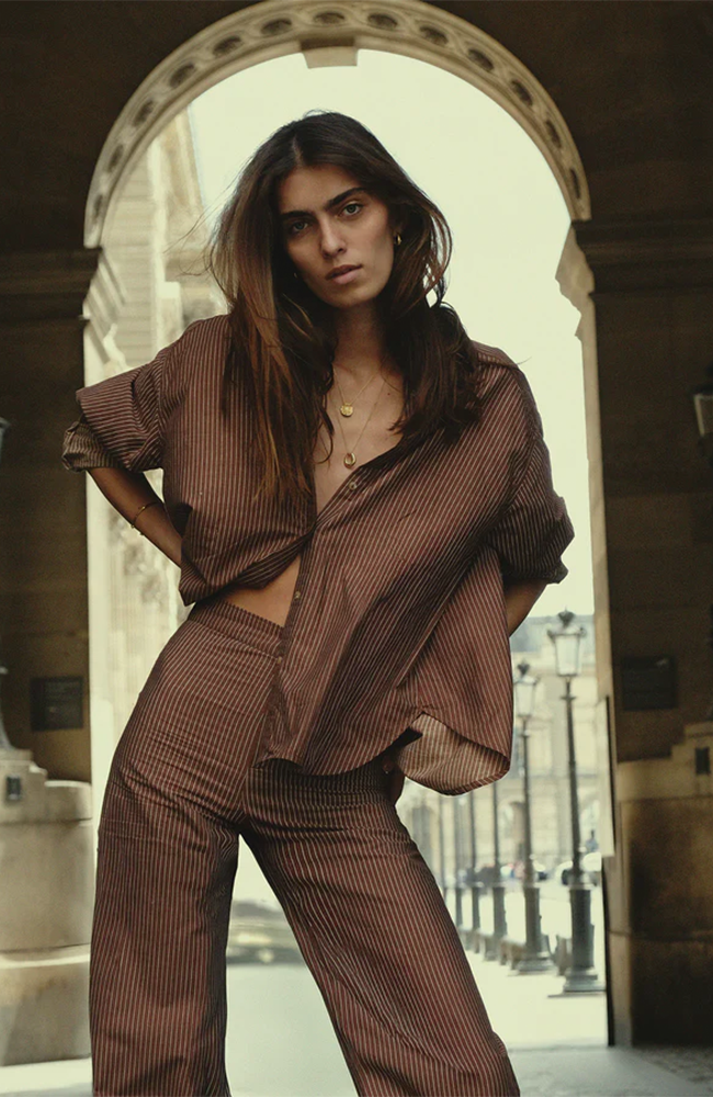 Hastings Shirt - Cocoa Stripe