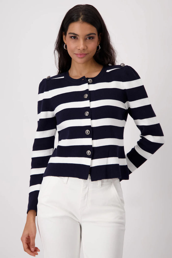 Jacket Cardigan Stripes - Deep Ocean
