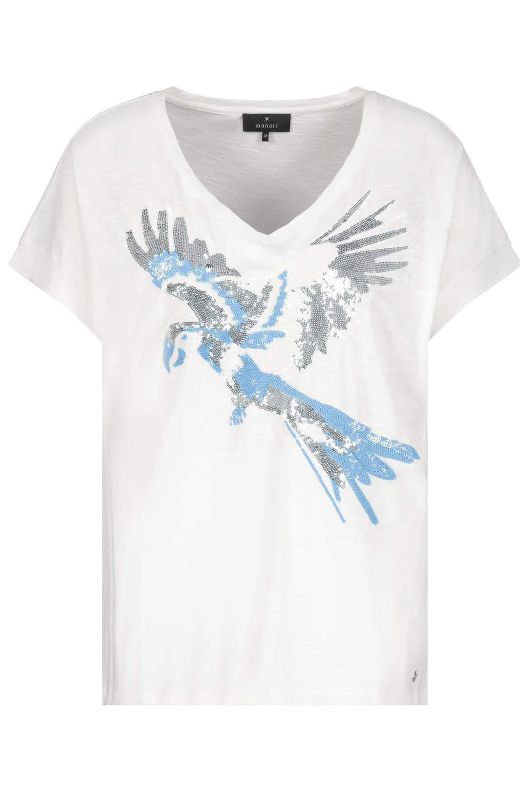 T-Shirt Sequins Parrot - Off White
