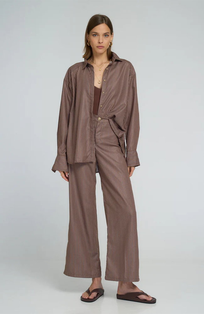 Hastings Shirt - Cocoa Stripe