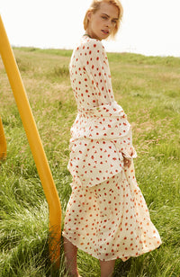 Flower Poms Dress - Ivory