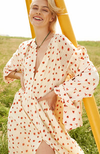 Flower Poms Dress - Ivory