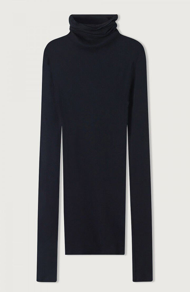 Massachusetts L/S Roll-Neck Tee - Black