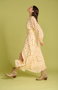 Flower Poms Dress - Ivory