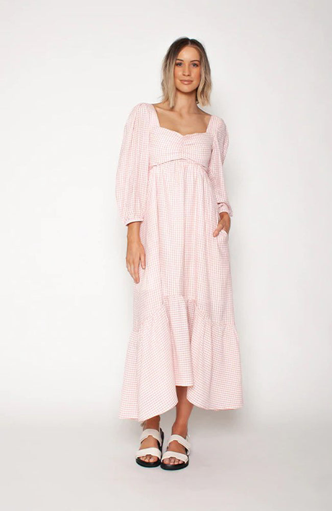 Sweetheart Midi Dress - Rose Gingham