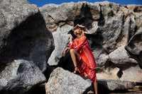Bazaar Stripe Dress-Moroccan Stripe/Cotton - Sunset
