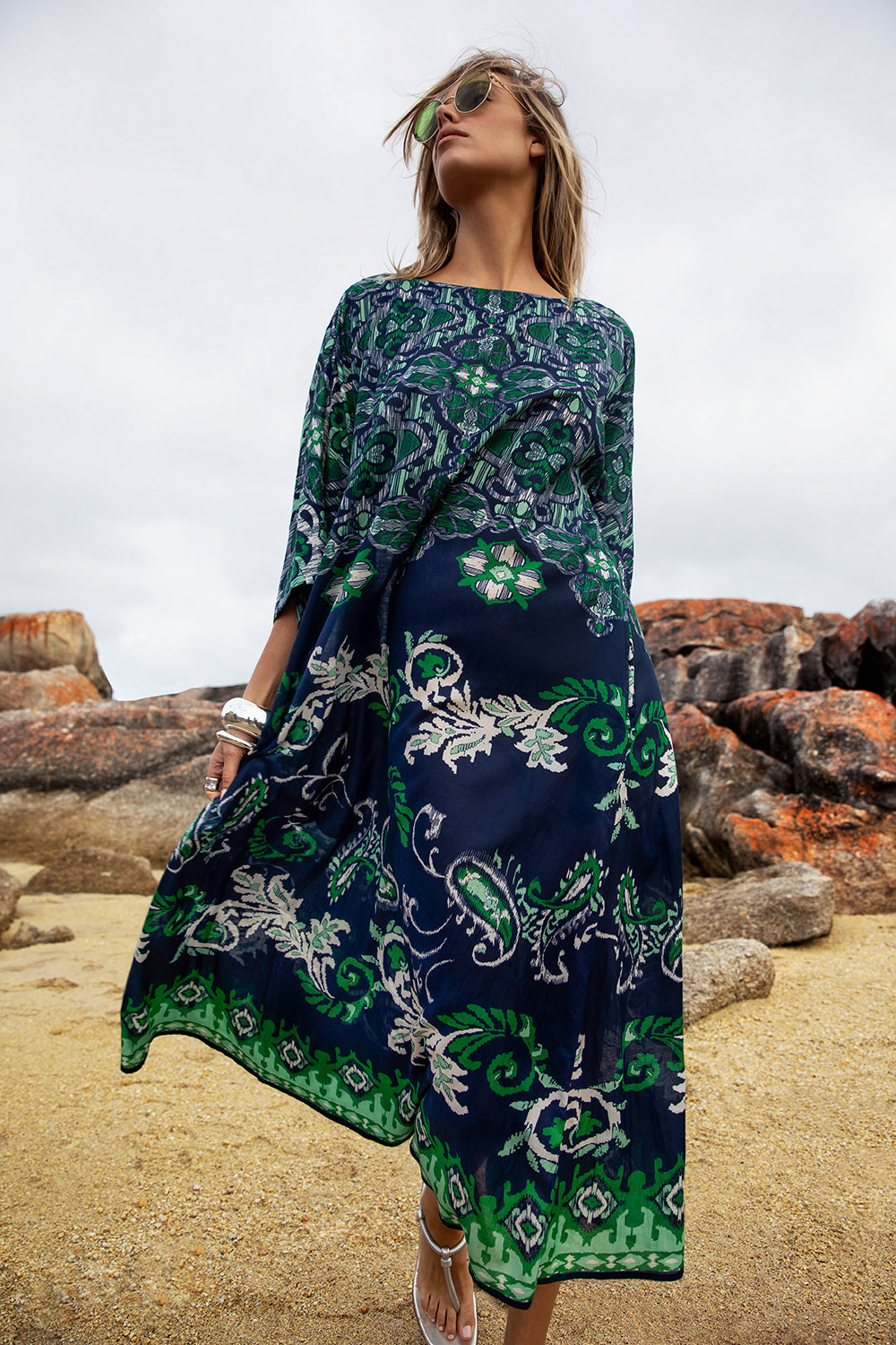 Jackie Dress-Isola Sushi-Navy-Green