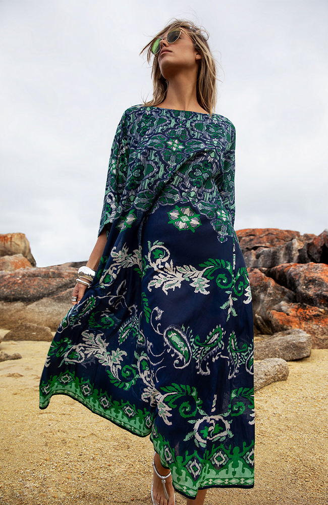 Jackie Dress-Isola Sushi-Navy-Green