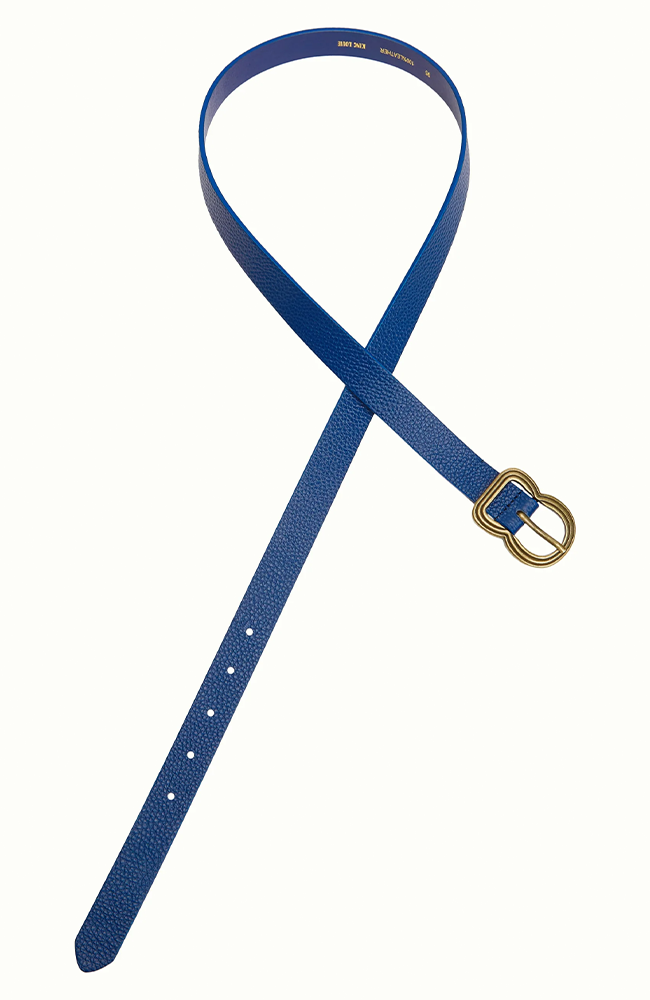 Rhodonite Leather Belt - Blue