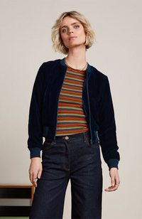 Bessie Bomber Velvet Jacket - Gamine