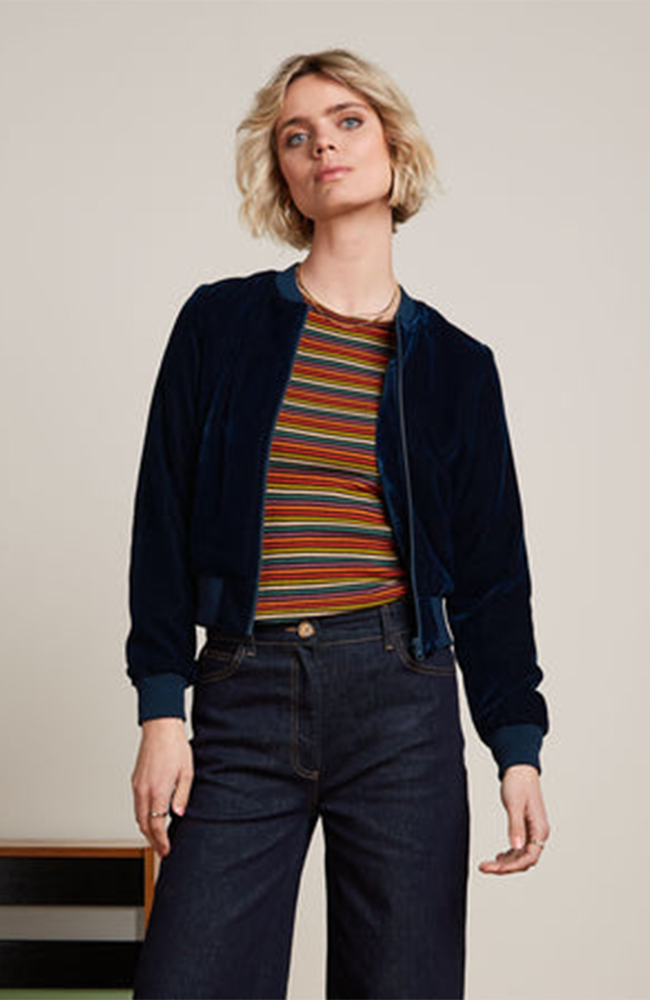 Bessie Bomber Velvet Jacket - Gamine