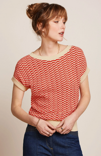 Boatneck Top - Fire Red Tide