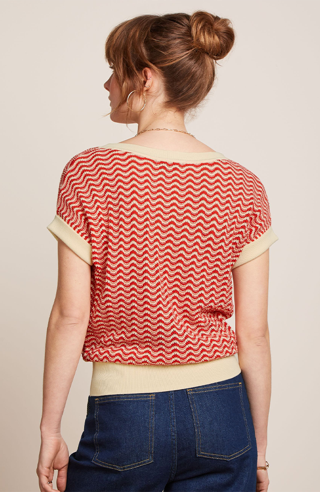 Boatneck Top - Fire Red Tide