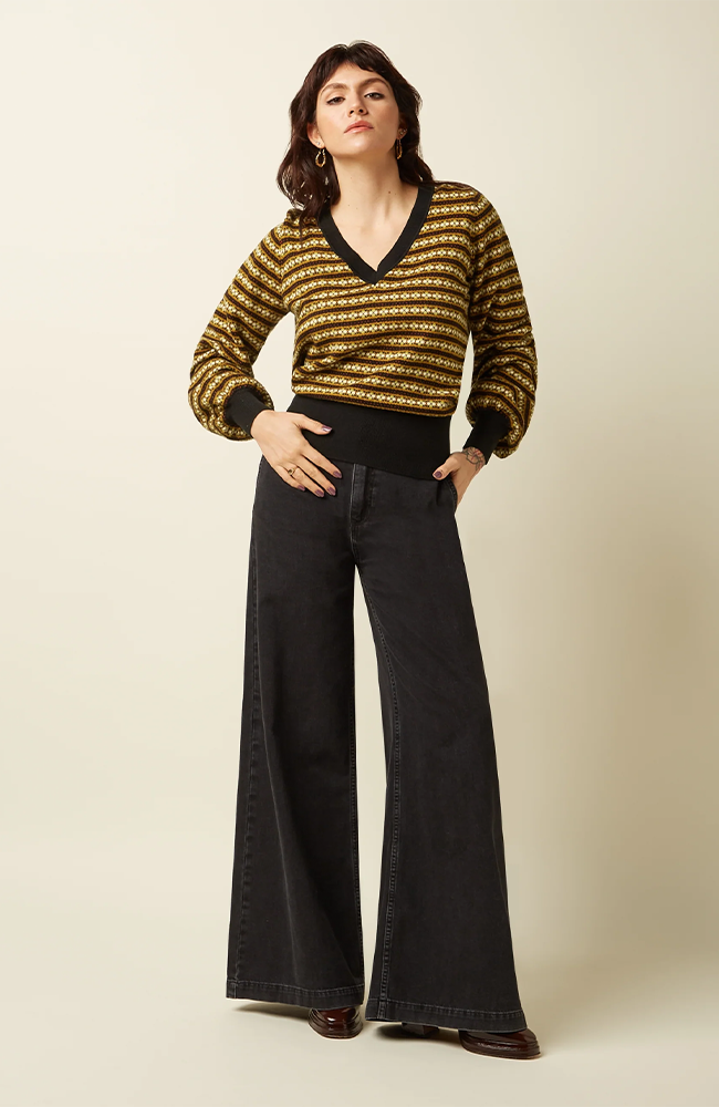 V-Neck Bellsleeve Walter - Black