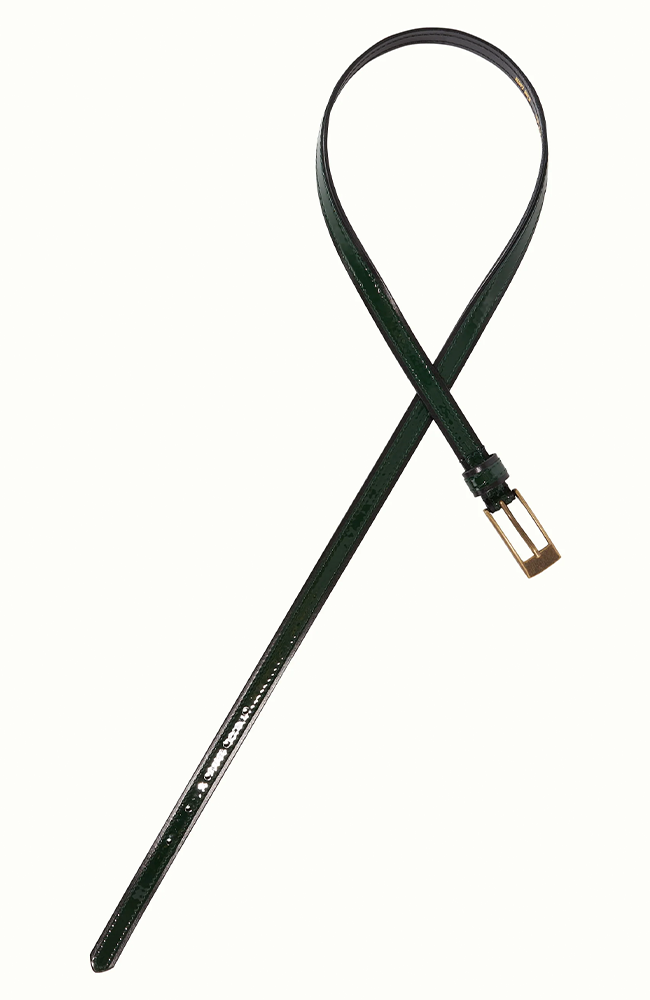 2-Tone Patent Belt - Pine Green