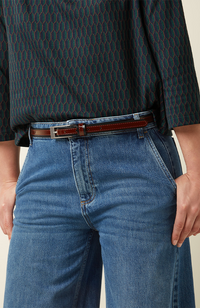 2-Tone Patent Belt - Cabernet Red