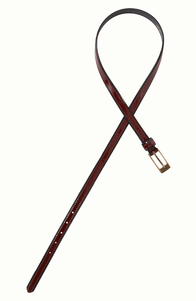 2-Tone Patent Belt - Cabernet Red