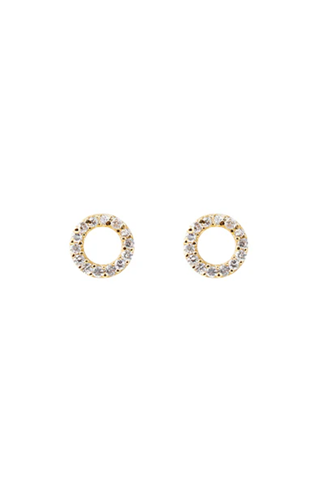 CZ Circle Earrings - Gold