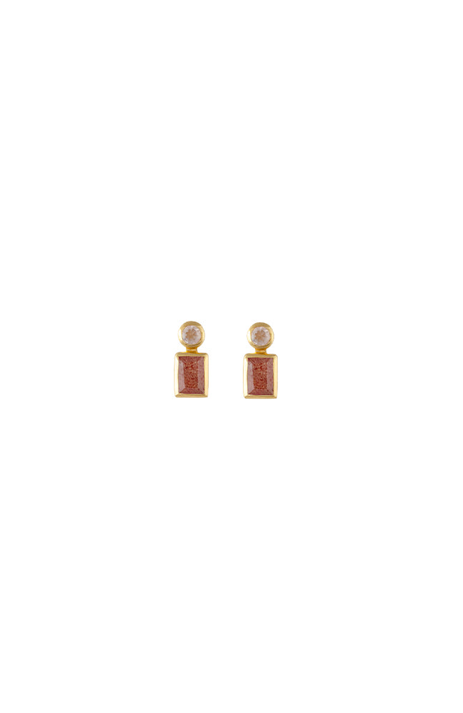 Clover Earring - Strawberry Quartz