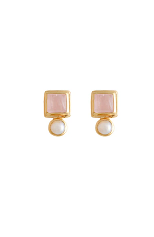 Impressionist Earrings - Rose Quartz